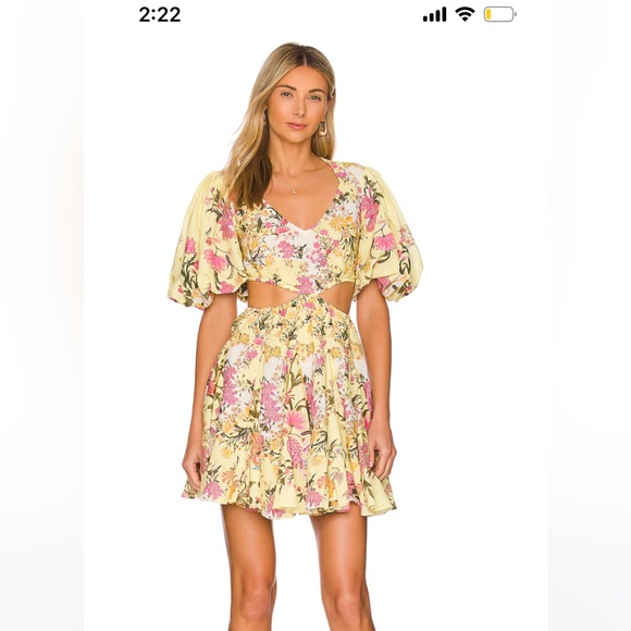 HEMANT & NANDITA Dresses & Skirts - HEMANT AND NAMDITA YELLOW SHORT DRESS WITH CUT OUTS